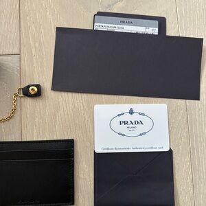 Prada Black Saffiano Leather wallet with detachable card holder